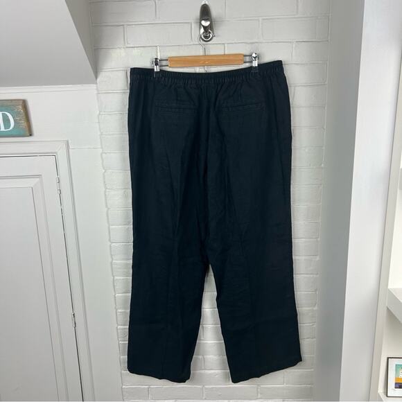 L.L.Bean 100% Linen Black Classic Fit Pants Size 18 - Picture 8 of 10